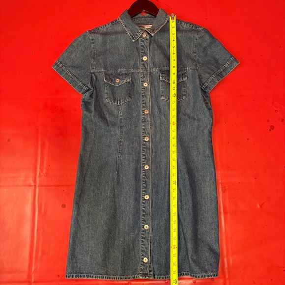 Old Navy Denim Jean Dress Short Sleeve‎ Button Down Womens Casual - Picture 5 of 6